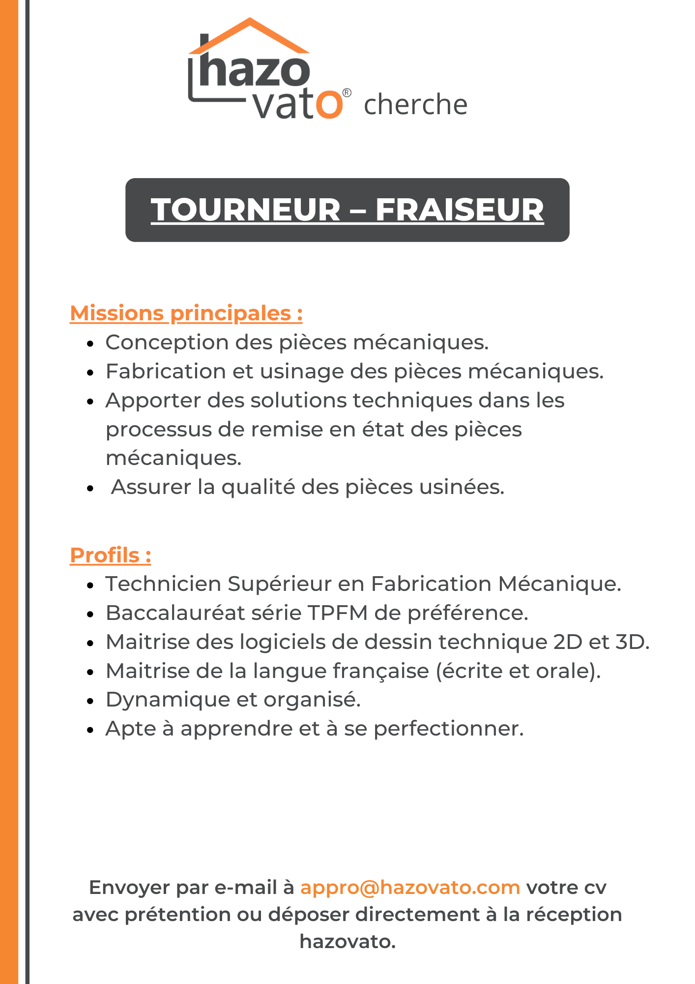 TOURNEUR – FRAISEUR