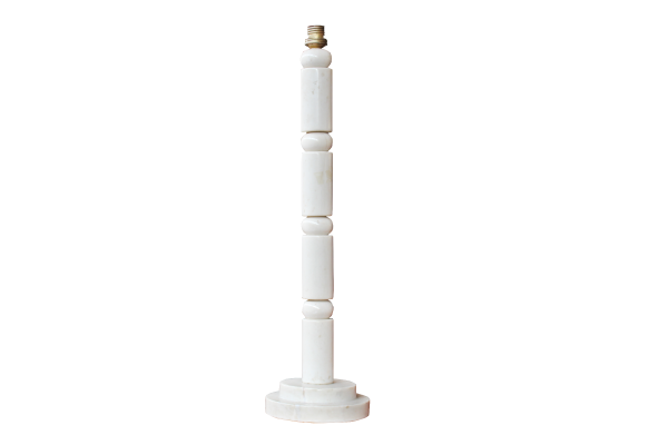 Lampadaire  Cylindrique MM Ht 60 avec socle 16x16 Marbre Blanc