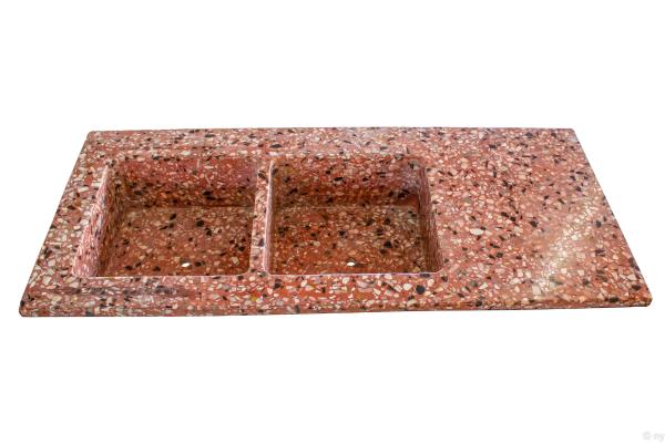 Evier double bac 120x55 Terrazzo réf 616CB